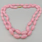 Elegante Vintage Perlen Kette in Rosa Klassische Damen Kette