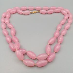 Elegante Vintage Perlen Kette in Rosa Klassische Damen Kette
