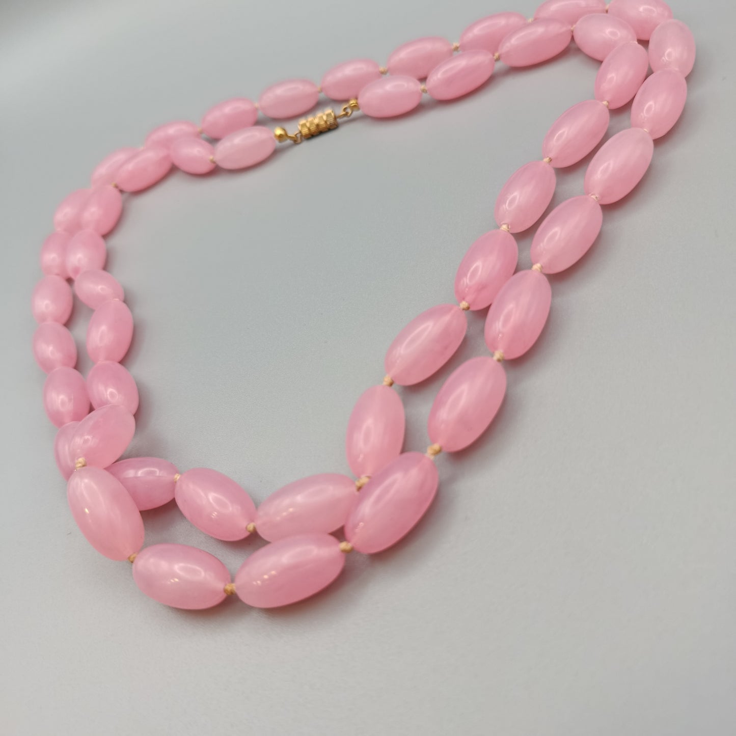 Elegante Vintage Perlen Kette in Rosa Klassische Damen Kette