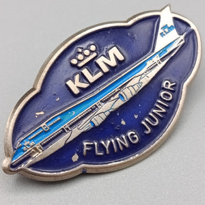 Vintage KLM Flying Junior Anstecknadel Blaues Flugzeug