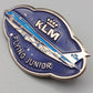 Vintage KLM Flying Junior Anstecknadel Blaues Flugzeug