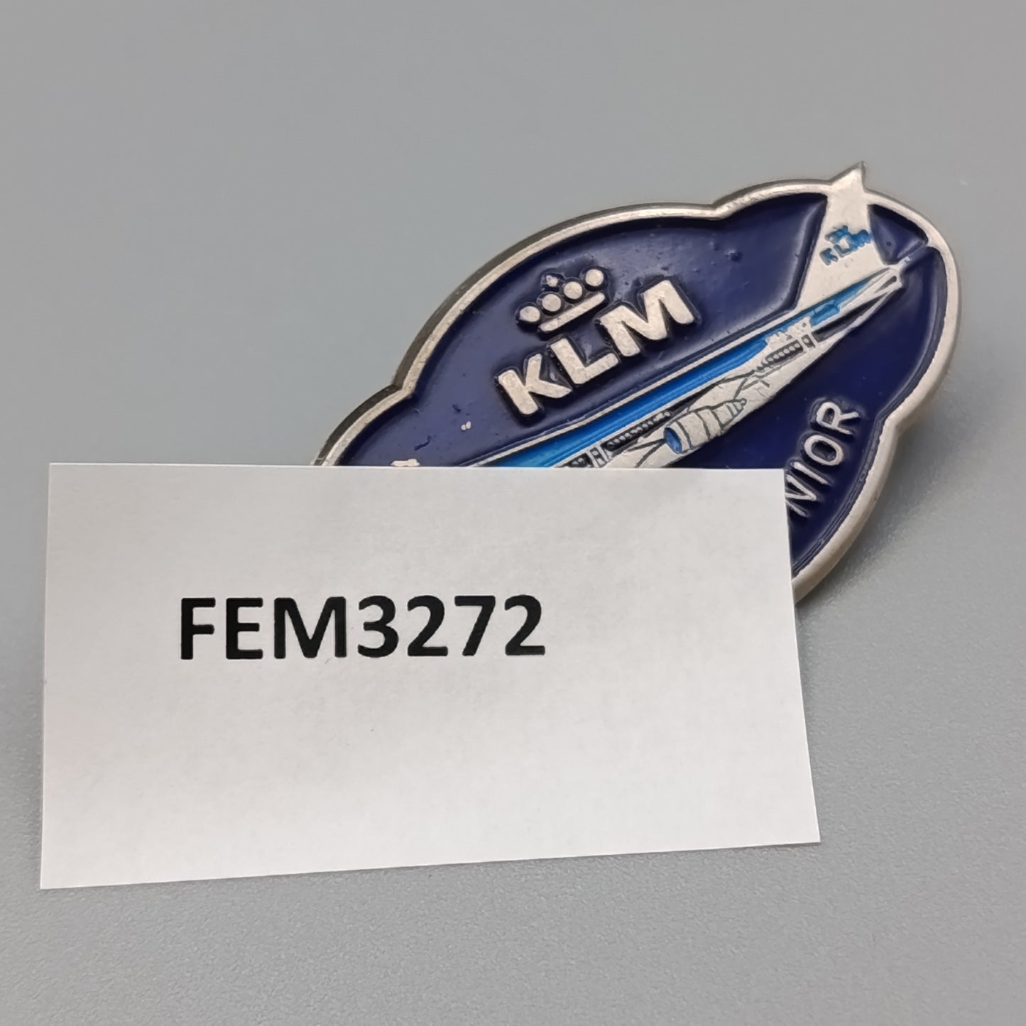Vintage KLM Flying Junior Anstecknadel Blaues Flugzeug