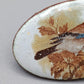 Vintage Emaille Brosche – Ovaler Pin mit Vogel Motiv