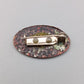 Vintage Emaille Brosche – Ovaler Pin mit Vogel Motiv