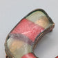 Vintage Emaille Brosche – Hufeisen Form rot grün bunt