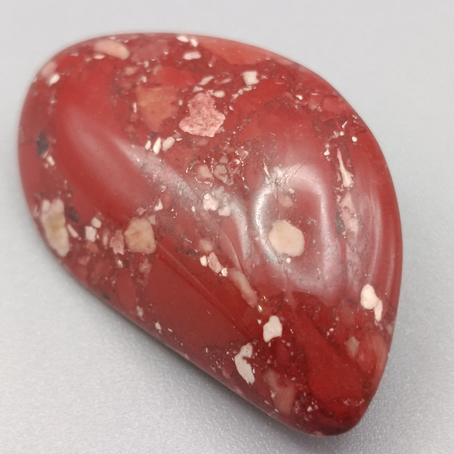 Vintage Jaspis Stein Brosche  Naturstein im Cabochon Schliff