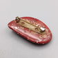 Vintage Jaspis Stein Brosche  Naturstein im Cabochon Schliff