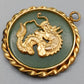 Klassischer Jade Drachen Anhänger Goldener Kettenanhänger