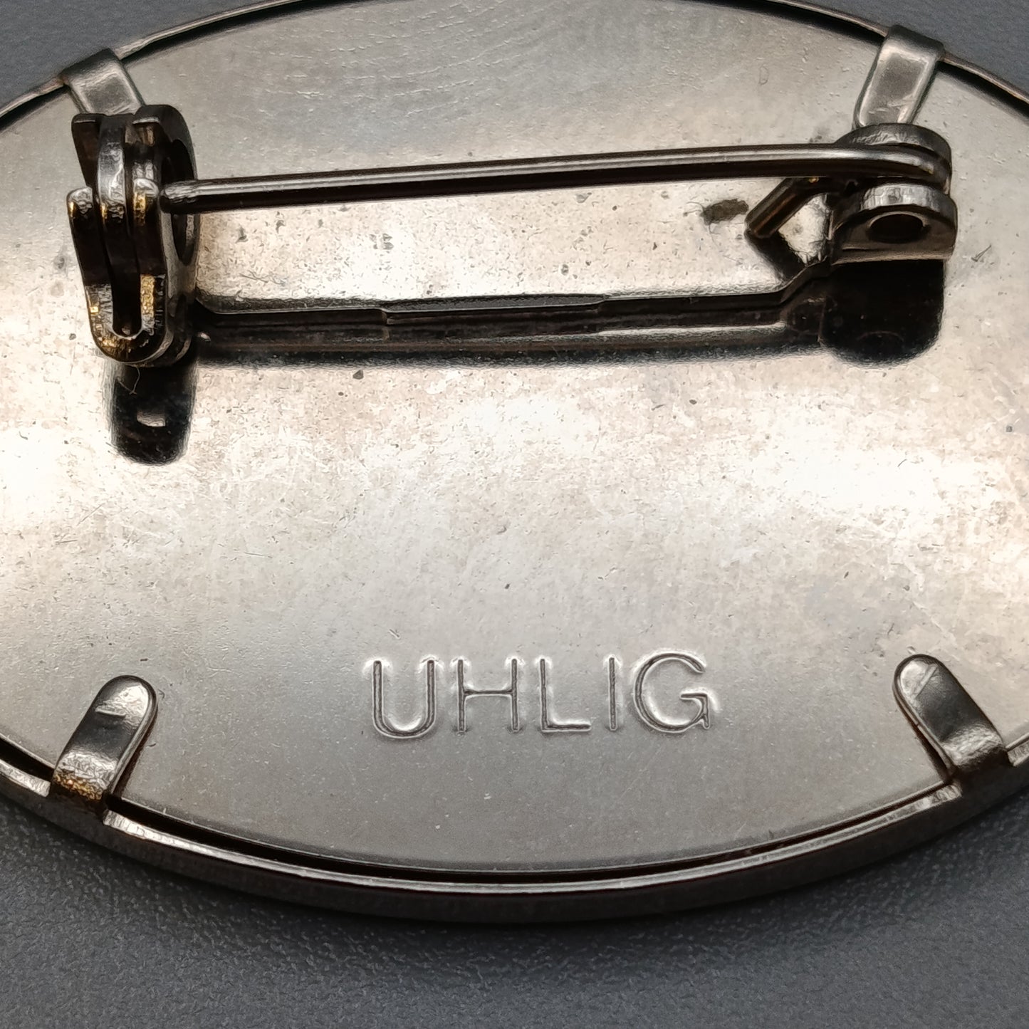 Vintage Uhlig Emaille Brosche – Abstraktes Kunst Design
