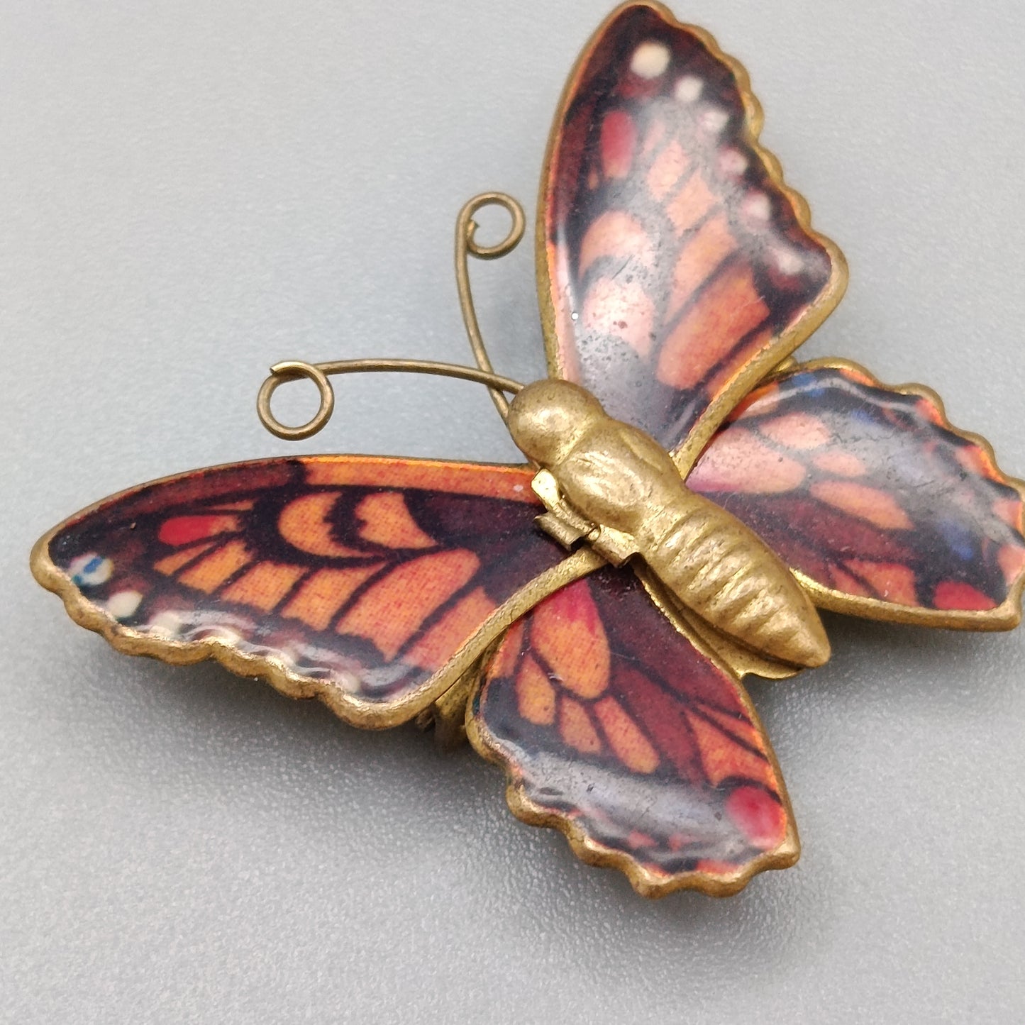 Charmante Vintage Schmetterling Brosche Emailliertes Kunst Design