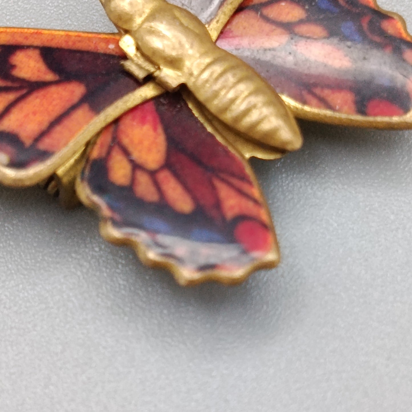 Charmante Vintage Schmetterling Brosche Emailliertes Kunst Design