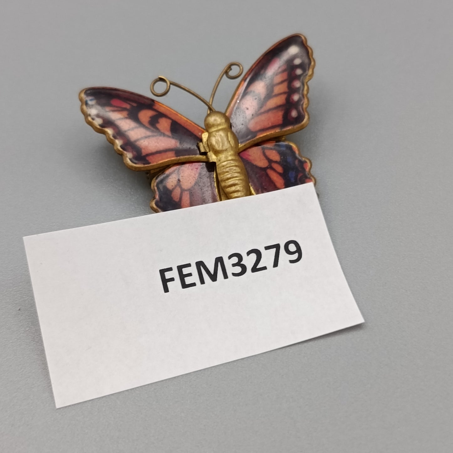 Charmante Vintage Schmetterling Brosche Emailliertes Kunst Design