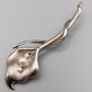Elegante Calla Lilie Brosche Silberfarben mit Perlenbesatz