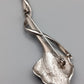 Elegante Calla Lilie Brosche Silberfarben mit Perlenbesatz