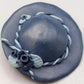 Vintage Brosche blauer Damen Hut Handgefertigter