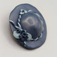 Vintage Brosche blauer Damen Hut Handgefertigter