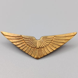 Klassische Pilotenflügel Goldfarbene Vintage  Brosche