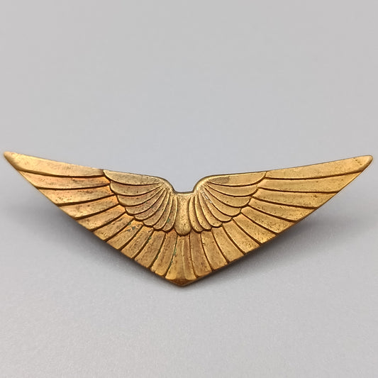 Klassische Pilotenflügel Goldfarbene Vintage  Brosche