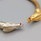 Bicolor Damen Armreif mit Insekten-Motiv – Extravaganter Schmuck