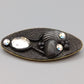 Elegante Vintage Brosche mit Strass Struktur Oval