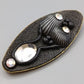Elegante Vintage Brosche mit Strass Struktur Oval