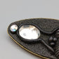 Elegante Vintage Brosche mit Strass Struktur Oval