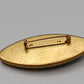 Elegante Vintage Brosche mit Strass Struktur Oval