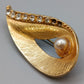 Elegante Vintage Brosche mit Kunstperle – Goldfarben