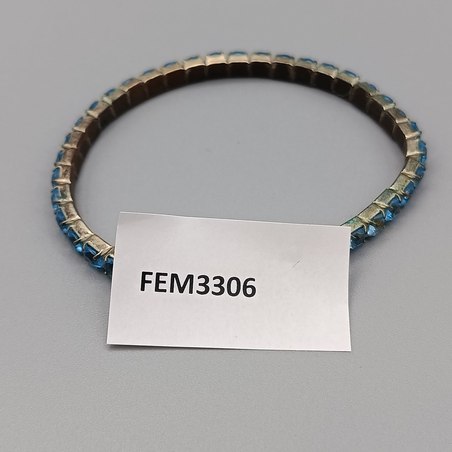 Feines elastisches Armband mit blauen Strasssteinen – Vintage Stil