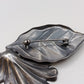 Elegante Vintage Brosche mit Blatt Blüte Silberfarben mit Perlen