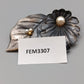Elegante Vintage Brosche mit Blatt Blüte Silberfarben mit Perlen