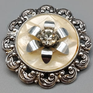 Klassischer Vintage Schalclip – Elegantes Blumen Motiv