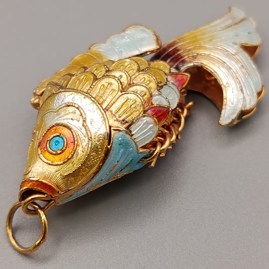 Gliederfisch Anhänger Emaille Cloisonné Fisch Anhänger