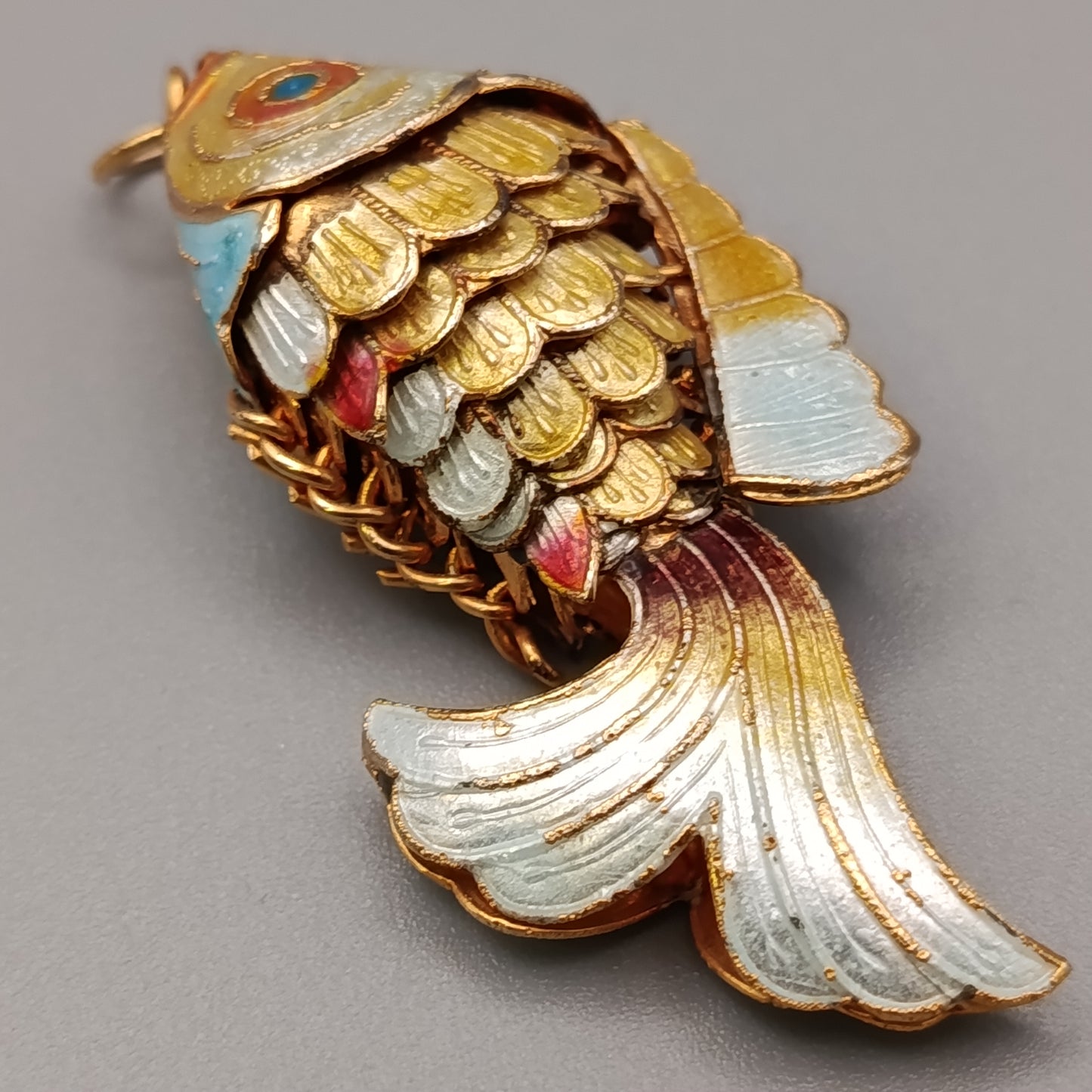 Gliederfisch Anhänger Emaille Cloisonné Fisch Anhänger