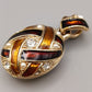 Edler Kettenanhänger mit Emaille und Strass – Vintage Style