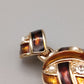 Edler Kettenanhänger mit Emaille und Strass – Vintage Style
