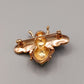 Farbenfrohe Biene Brosche mit Emaille Goldfarbene Vintage