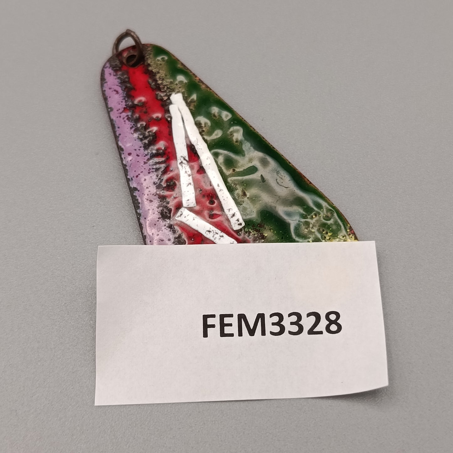 Künstlerischer Vintage Emaille Anhänger Bunt
