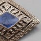 Klassische Art Déco Brosche mit blauem Emaille-Inlay