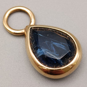 Eleganter Kettenanhänger Tropfenform mit Blauem Stein