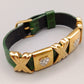 Elegantes Damen Armband Grünes Leder mit Herz-Elementen