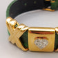 Elegantes Damen Armband Grünes Leder mit Herz-Elementen