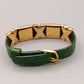 Elegantes Damen Armband Grünes Leder mit Herz-Elementen