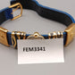 Elegantes Damen Armband Blaues Leder mit Herz Tiger-Optik