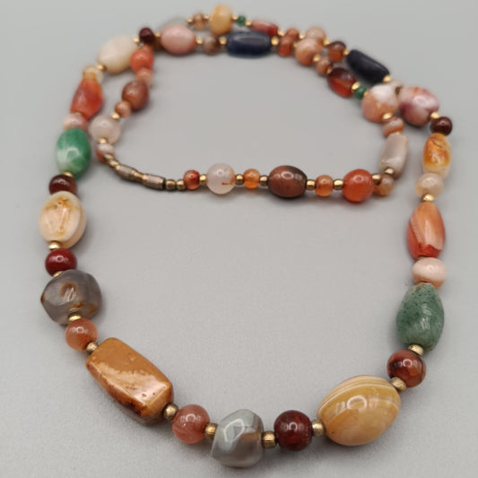 Bunte Halbedelstein Kette – Elegante Damen Halskette