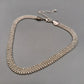 Elegante Damen Kette Versilbert – Breit Verflochtenes Design