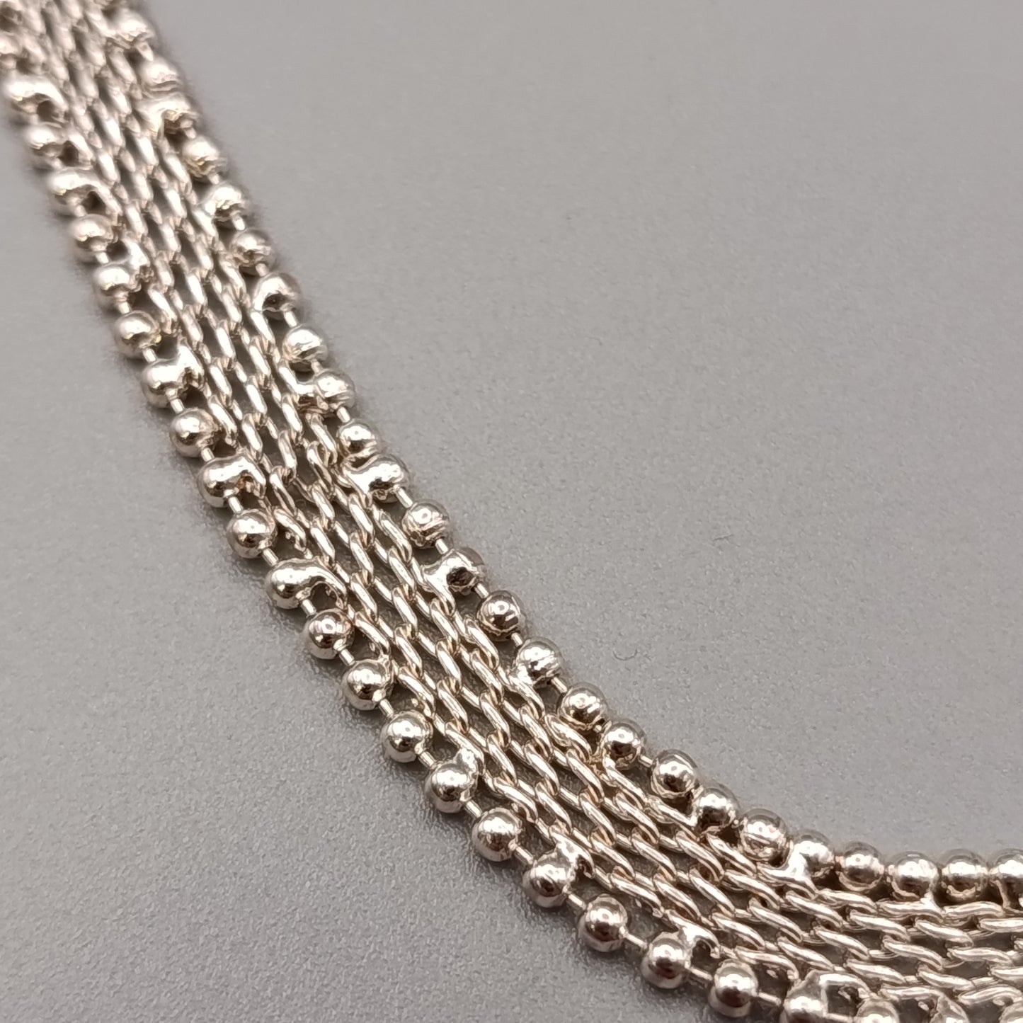 Elegante Damen Kette Versilbert – Breit Verflochtenes Design