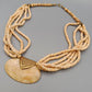 Mehrreihige Vintage Hals Kette mit großem Anhänger – Ethno Stil