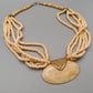 Mehrreihige Vintage Hals Kette mit großem Anhänger – Ethno Stil