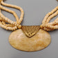 Mehrreihige Vintage Hals Kette mit großem Anhänger – Ethno Stil